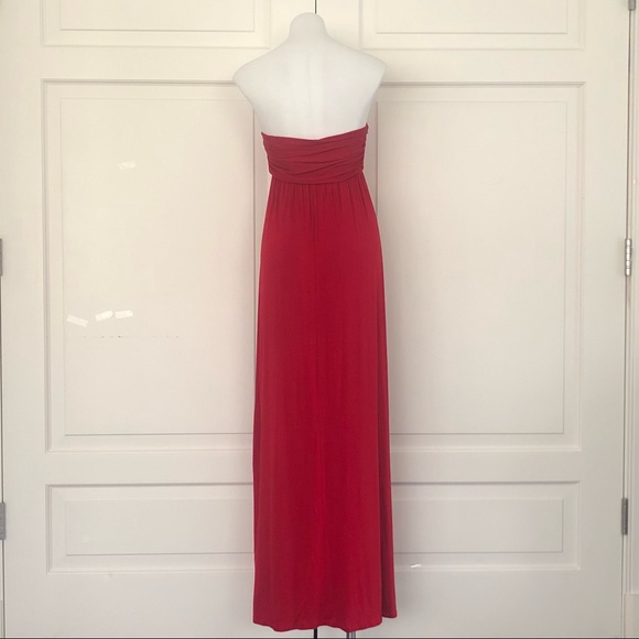 🌼 Culture Phit Red Soft Jersey Strapless Maxi Dress XS - Picture 8 of 9